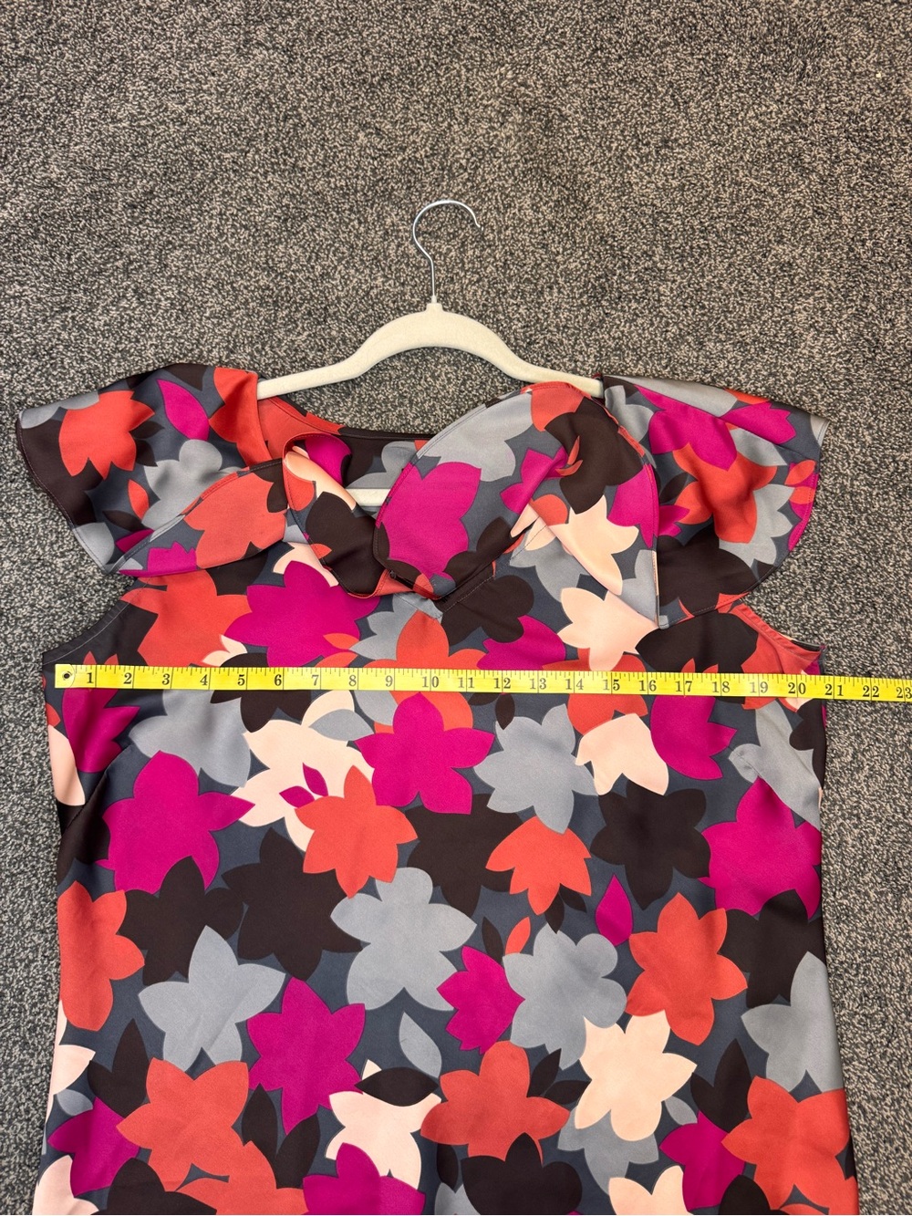 Attention Woman’s Floral Ruffle Flutter Sleeve Blouse Multicolor Size Large - Picture 12 of 14